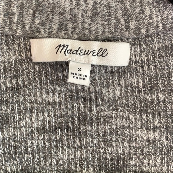 MADEWELL Marled Grey Grandfather Cardigan Sz S - Picture 3 of 6